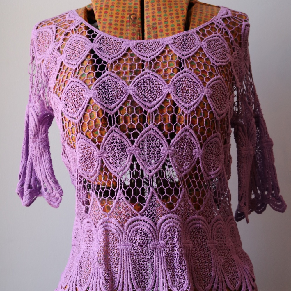 BRAND NEW! Purple Boho Lace Top NWT